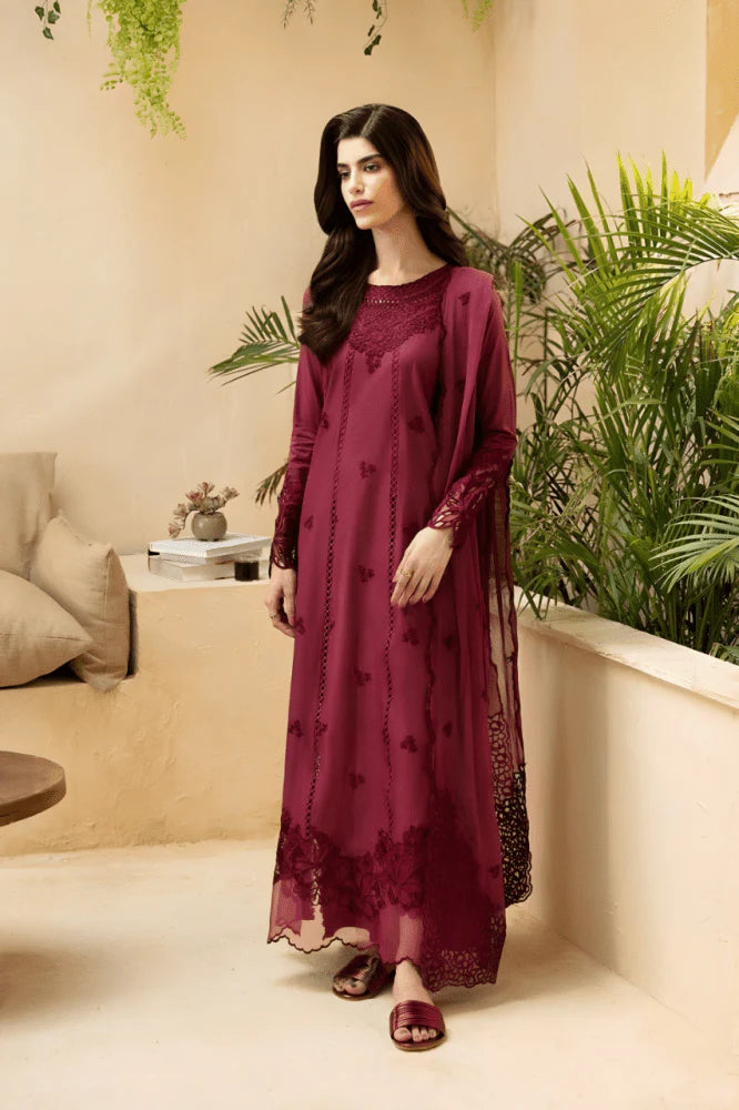3PC LAWN EMBROIDERED SUIT -GR- 651