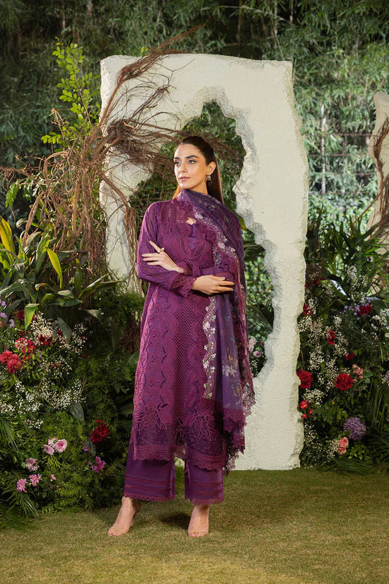 SOBIA NAZIR-3PC DHANAK CHIKAN EMBROIDERED SHIRT WITH COURTRAI PRINTED SHAWL AND TROUSER BIC-4097
