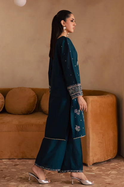 BATIK-2PC DHANAK SEQUIN EMBROIDERED SHIRT & EMBROIDERED TROUSER-BIC-109