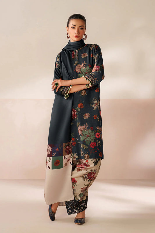 BAROQUE-3PC VISCOSE PRINTED SHIRT WITH VISCOSE PRINTED DUPATTA AND TROUSER-BIC-2638