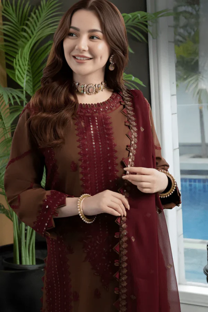 3PC EMBROIDERED LAWN SUIT - GR-168