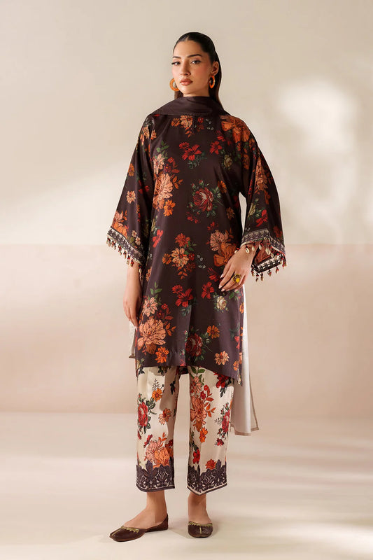 BAROQUE-3PC VISCOSE PRINTED SHIRT WITH VISCOSE PRINTED DUPATTA AND TROUSER-BIC-2634