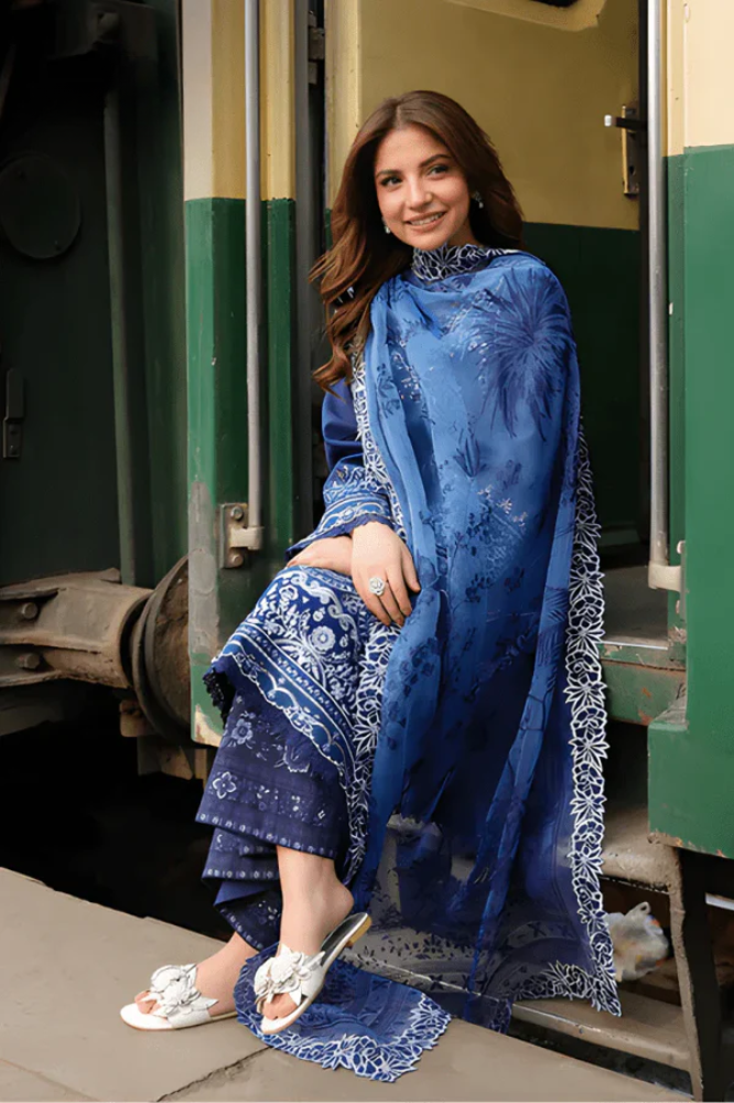 3PC EMBROIDERED LAWN SUIT - GR-665