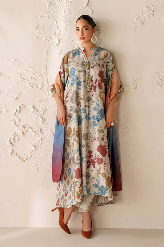 BAROQUE-3PC VISCOSE PRINTED SHIRT WITH VISCOSE PRINTED DUPATTA AND TROUSER-BIC-2641