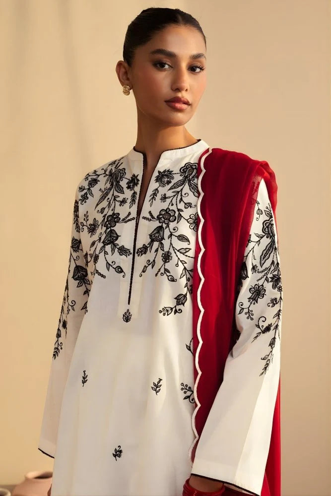 3-PC LAWN EMBROIDERED SUIT -GR- 499