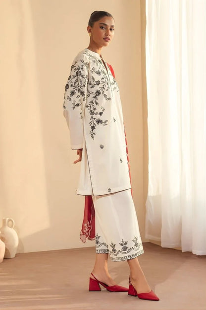 3-PC LAWN EMBROIDERED SUIT -GR- 499