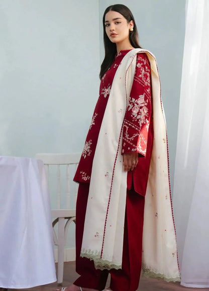 3 PC LAWN EMBROIDRED SUIT - GR - 474
