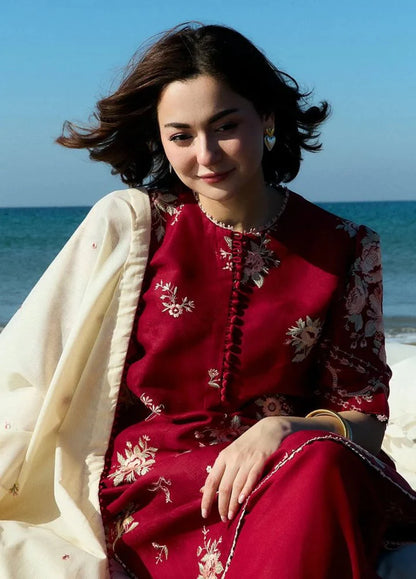 3 PC LAWN EMBROIDRED SUIT - GR - 474