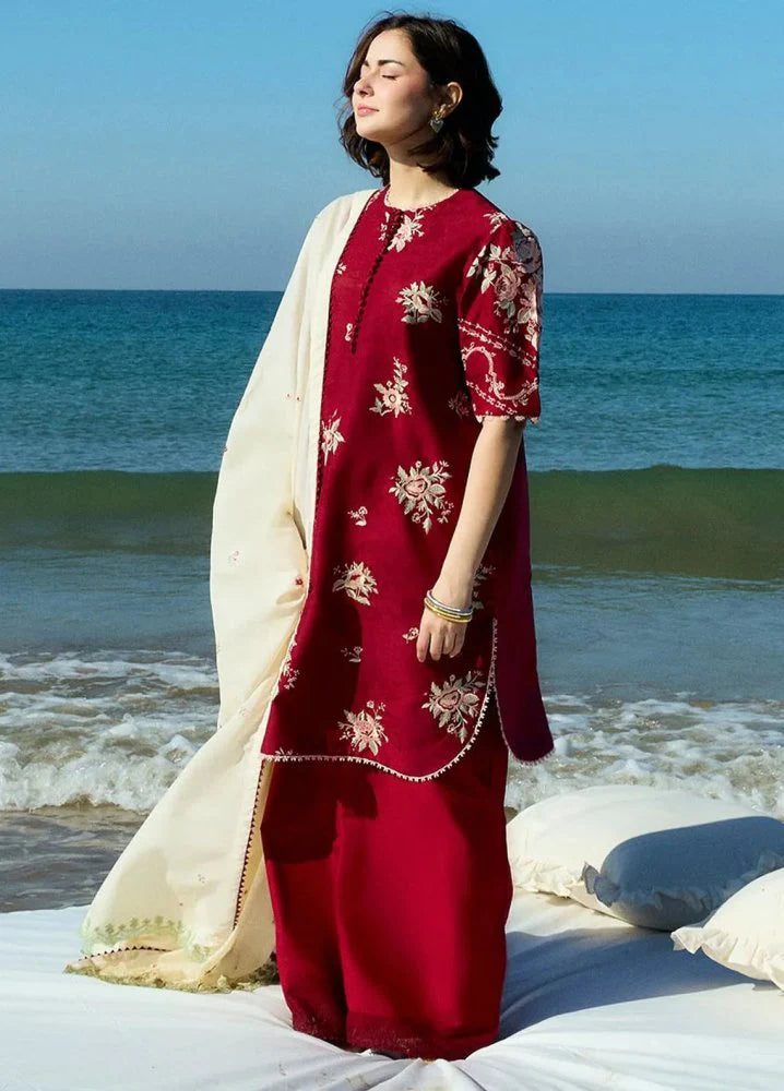 3 PC LAWN EMBROIDRED SUIT - GR - 474