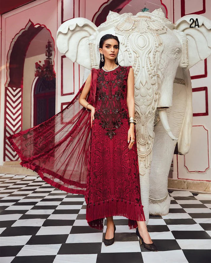 3PC DIGITAL PRINTED SILK SUIT WITH PATCHES - GR-672