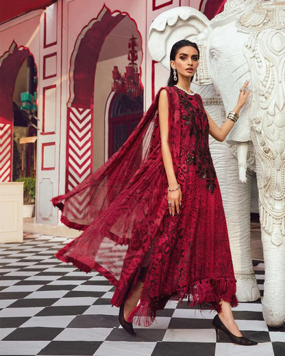 3PC DIGITAL PRINTED SILK SUIT WITH PATCHES - GR-672