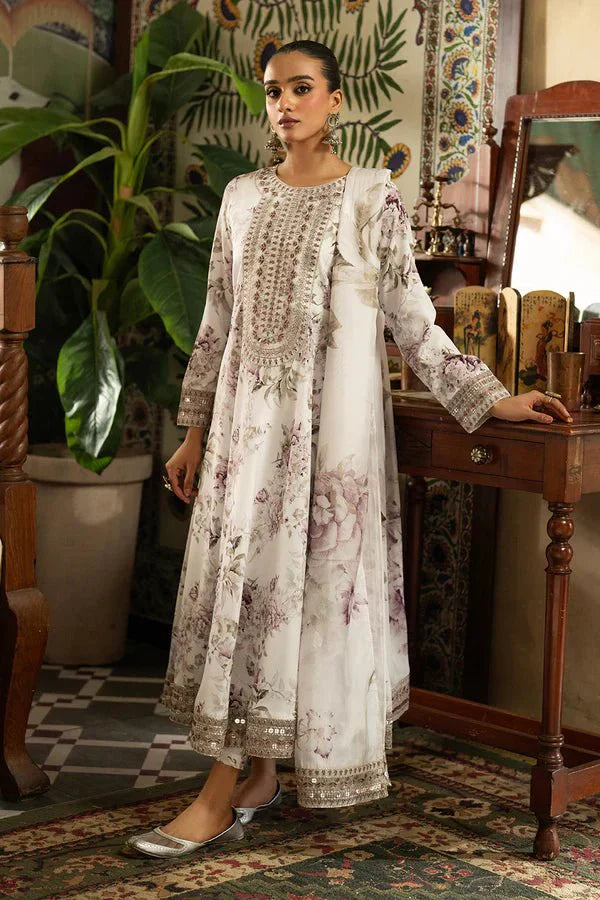 3PC DIGITAL PRINTED SILK SUIT WITH PATCHES - GR-676