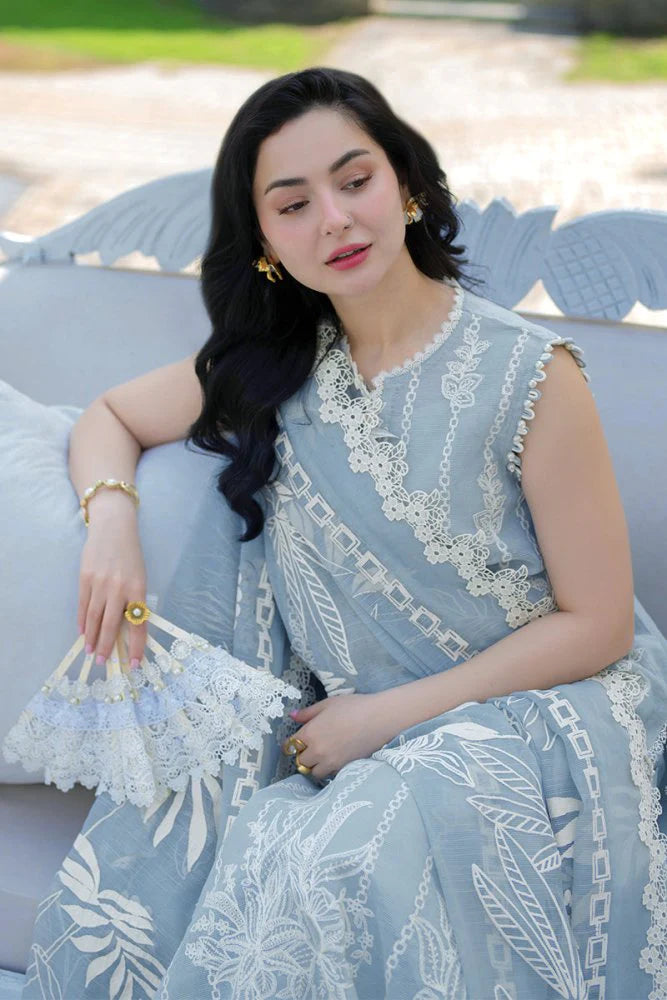 3PC EMBROIDED LAWN SUIT  GR - 743
