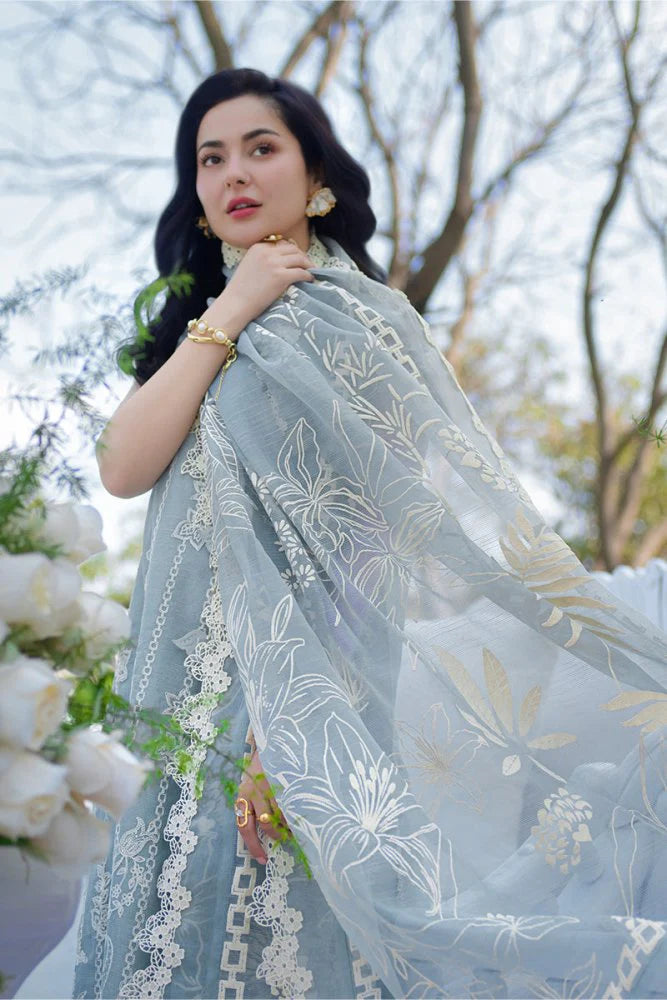 3PC EMBROIDED LAWN SUIT  GR - 743