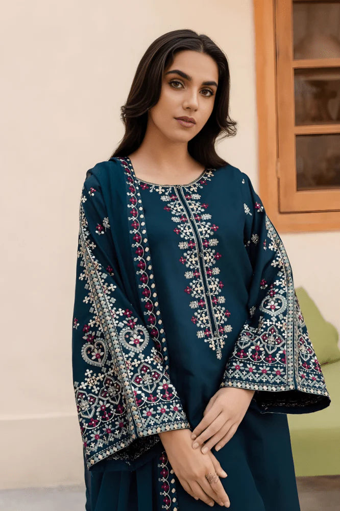 3PC EMBROIDERED LAWN DRESS  -GR- 550