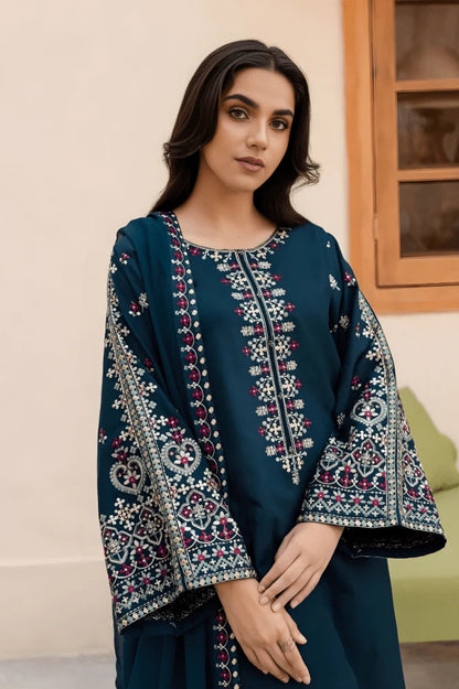 3PC EMBROIDERED LAWN DRESS  -GR- 550