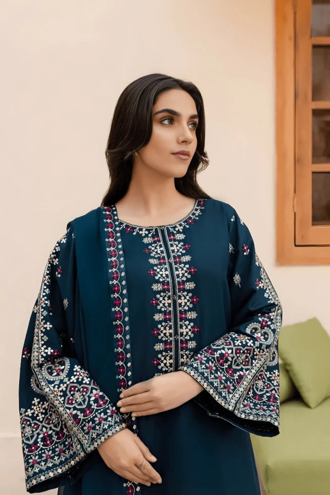 3PC EMBROIDERED LAWN DRESS  -GR- 550