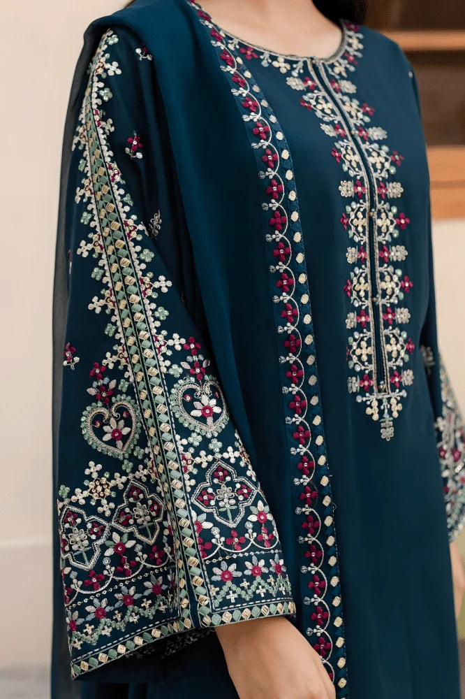 3PC EMBROIDERED LAWN DRESS  -GR- 550