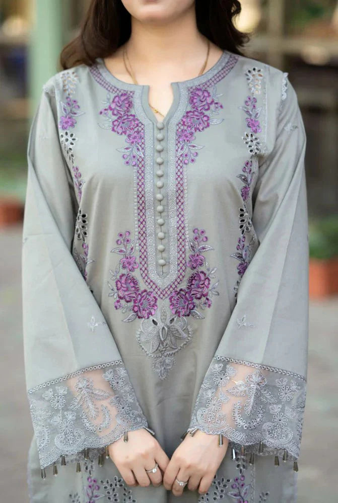 3PC EMBROIDERED LAWN SUIT - GR-515