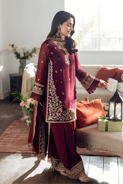 3PC EMBROIDERED LAWN SUIT - GR-652