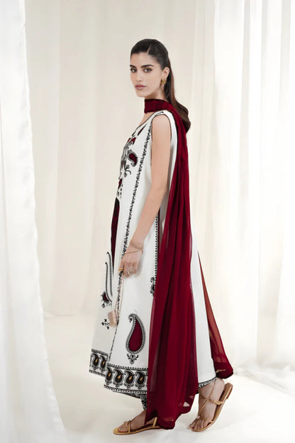 3PC EMBROIDERED LAWN SUIT - GR-703
