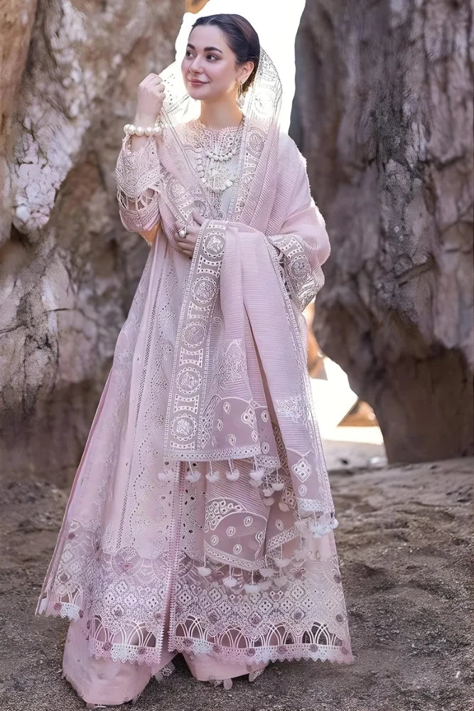 3PC EMBROIDERED LAWN SUIT - GR-734