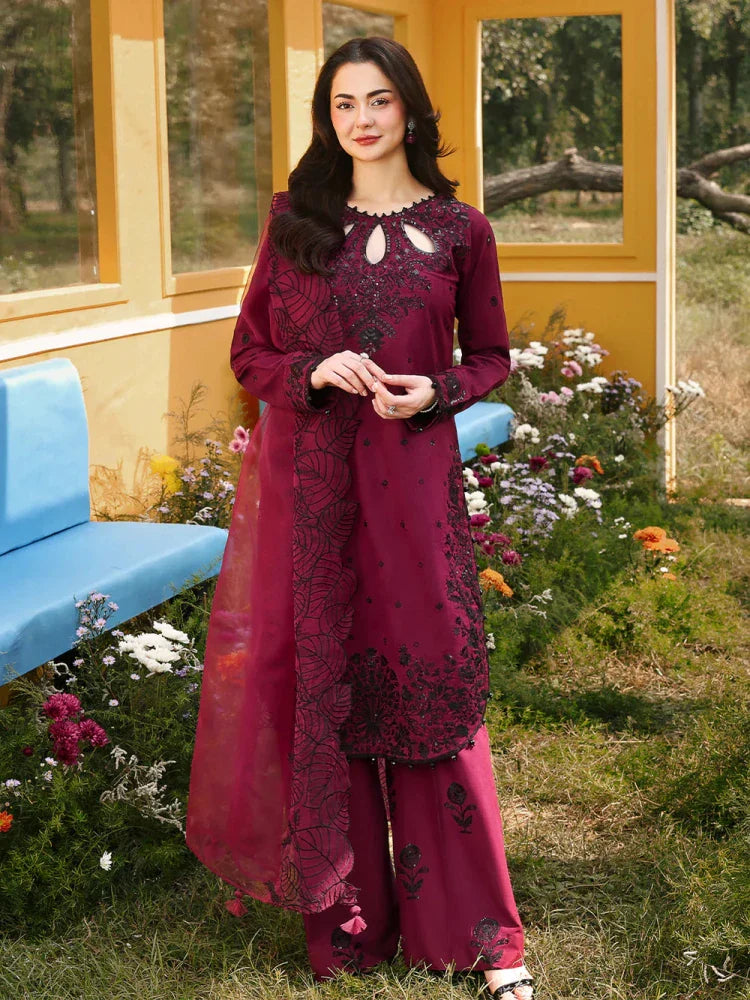 3PC EMBROIDERED LAWN SUIT - GR-736