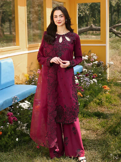 3PC EMBROIDERED LAWN SUIT - GR-736