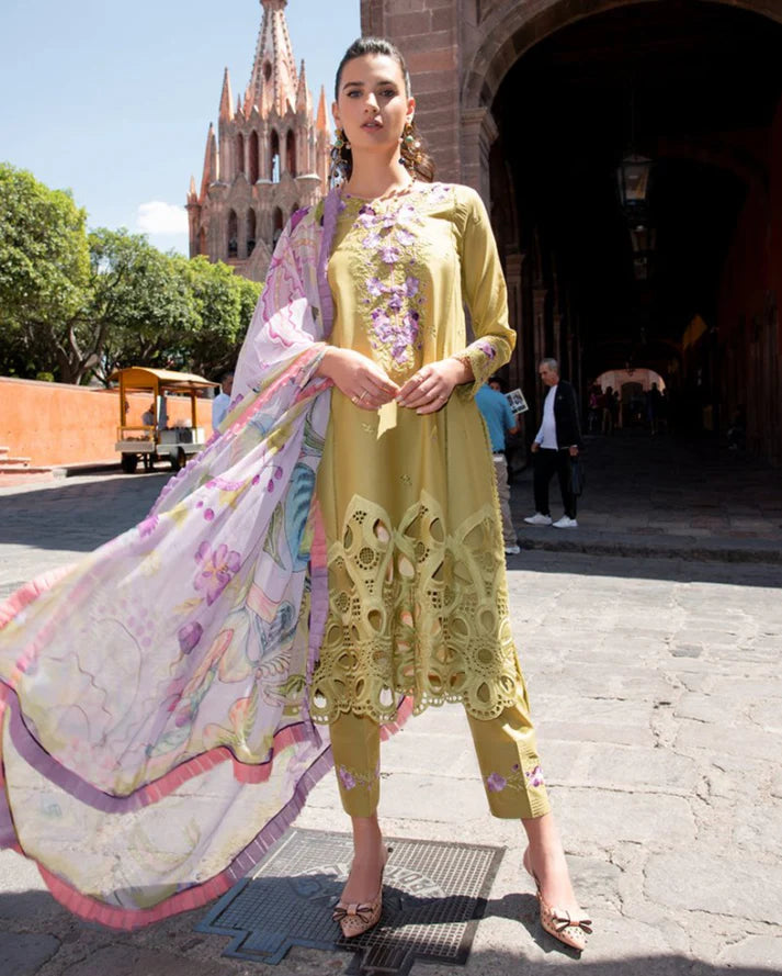 3PC EMBROIDERED LAWN SUIT - GR-739