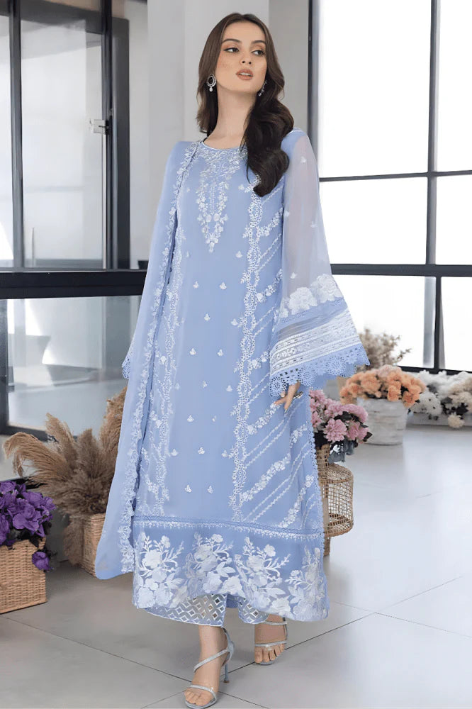 3PC EMBROIDERED ORGANZA SUIT - GR-683
