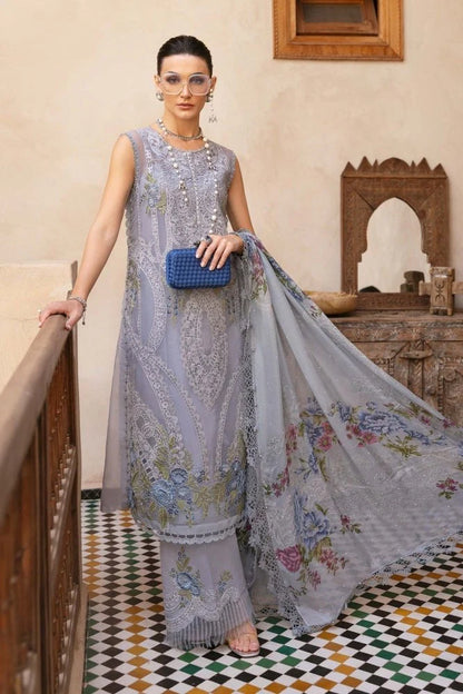 3PC EMBROIDERED ORGANZA SUIT - GR-684