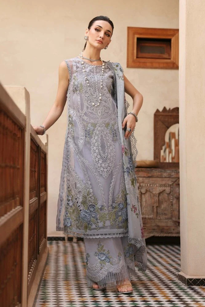 3PC EMBROIDERED ORGANZA SUIT - GR-684