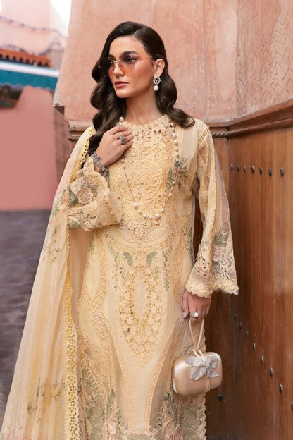 3PC EMBROIDERED ORGANZA SUIT - GR-685