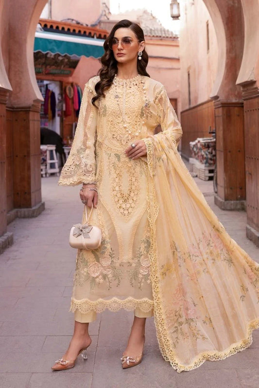3PC EMBROIDERED ORGANZA SUIT - GR-685