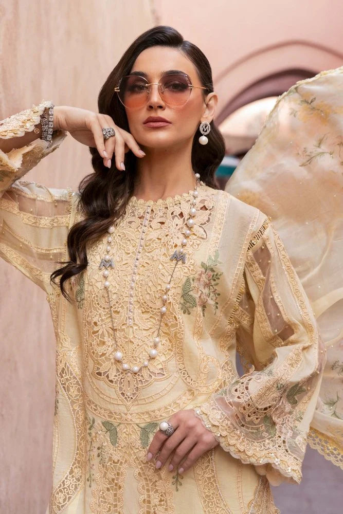 3PC EMBROIDERED ORGANZA SUIT - GR-685