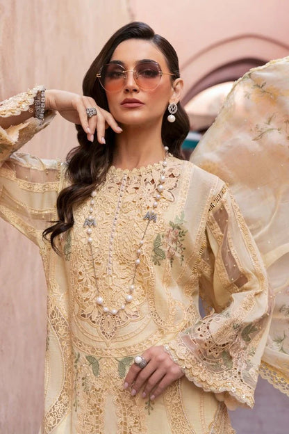 3PC EMBROIDERED ORGANZA SUIT - GR-685