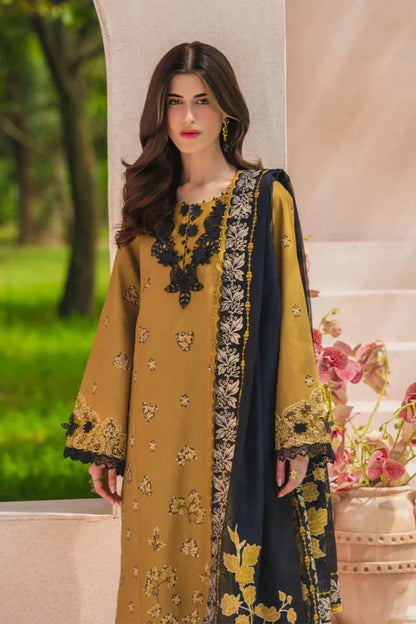 3PC LAWN EMBROIDED SUIT GR - 744