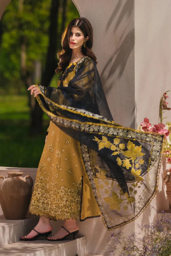 3PC LAWN EMBROIDED SUIT GR - 744