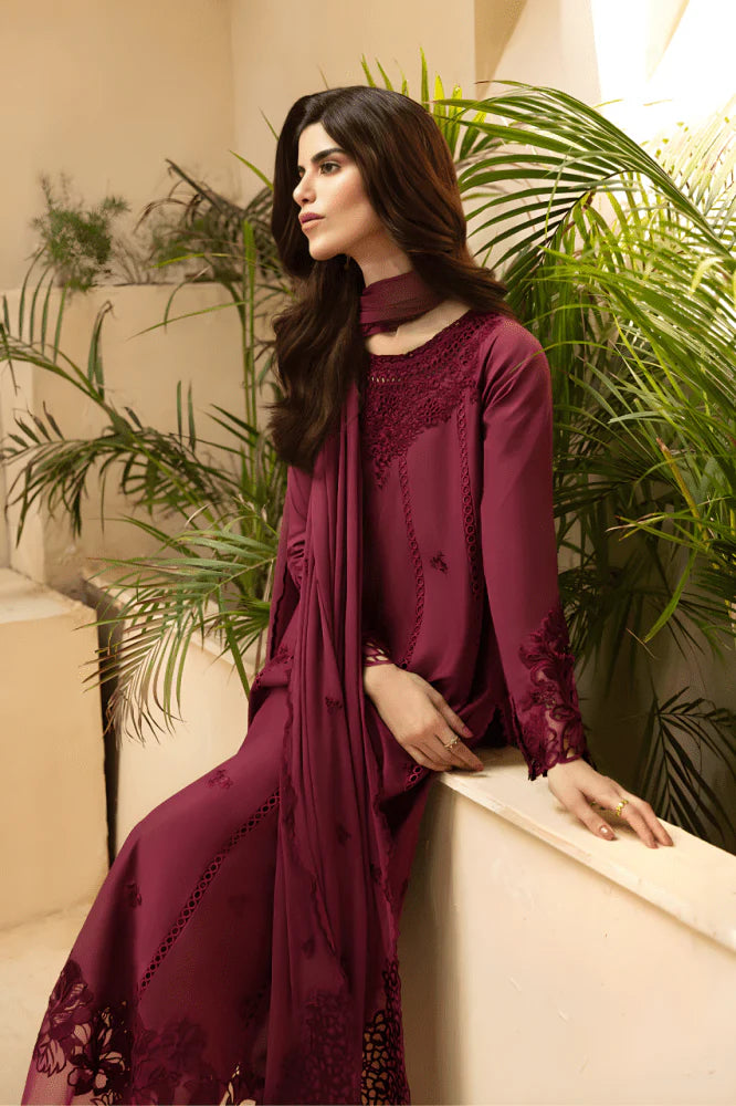 3PC LAWN EMBROIDERED SUIT  -GR- 651