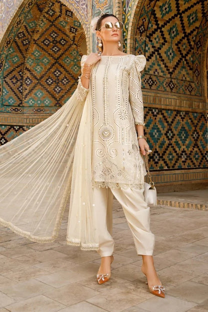 3PC LAWN EMBROIDERED SUIT  -GR- 657