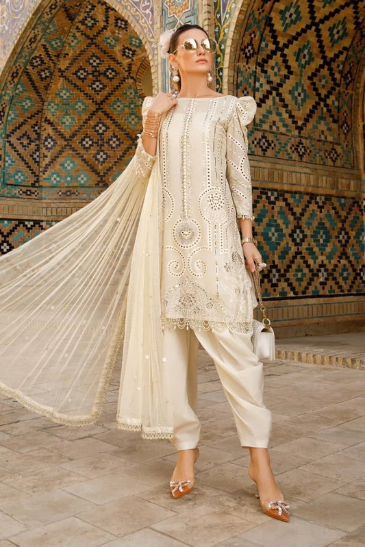3PC LAWN EMBROIDERED SUIT  -GR- 657