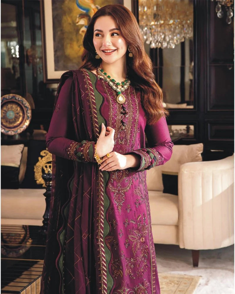 3PC LAWN EMBROIDERED SUIT  -GR- 664
