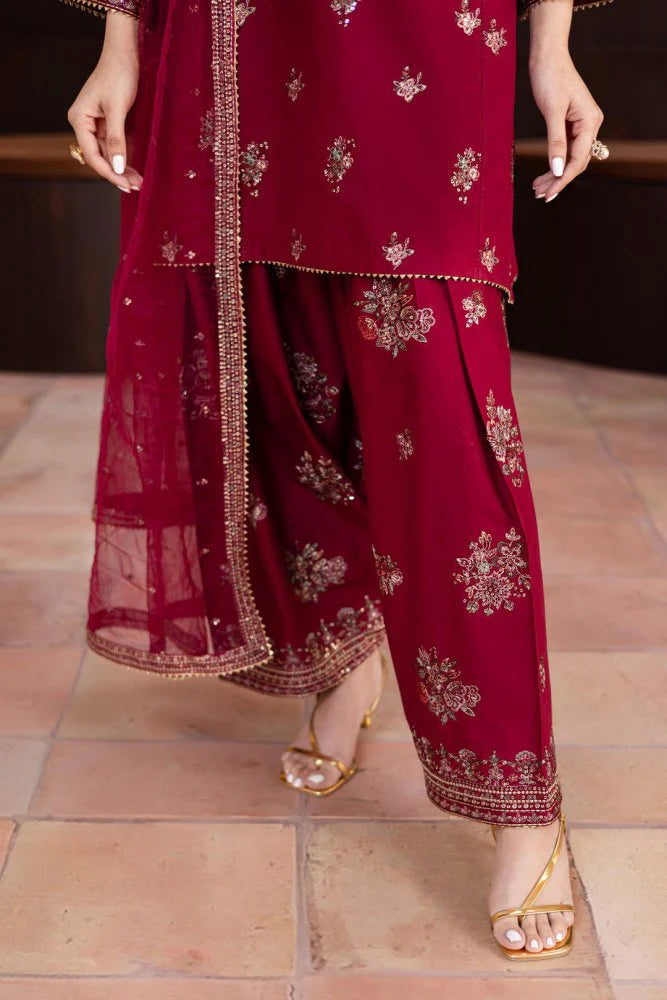 3PC SEQUENCE EMBROIDERED LAWN SUIT - GR-519