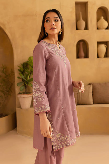 BATIK-2PC SEQUIN DHANAK EMBROIDERED SHIRT WITH SEQUIN DHANAK EMBROIDERED TROUSER-BIC-106