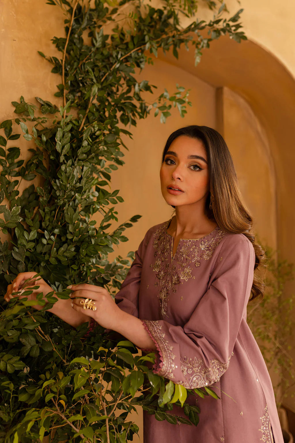 BATIK-2PC SEQUIN DHANAK EMBROIDERED SHIRT WITH SEQUIN DHANAK EMBROIDERED TROUSER-BIC-106