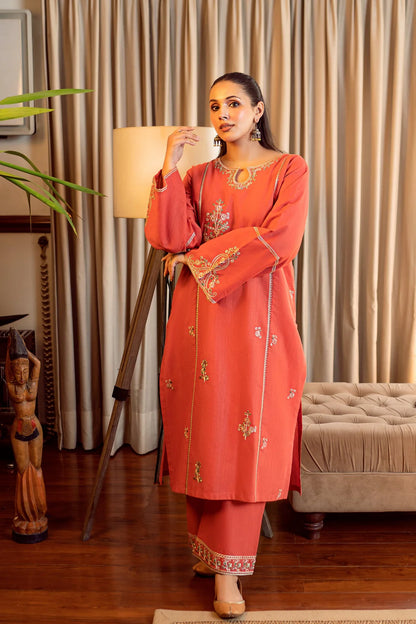 URGE-2PC DHANAK EMBROIDERED SHIRT AND EMBROIDRED SLEEVES-BIC-130