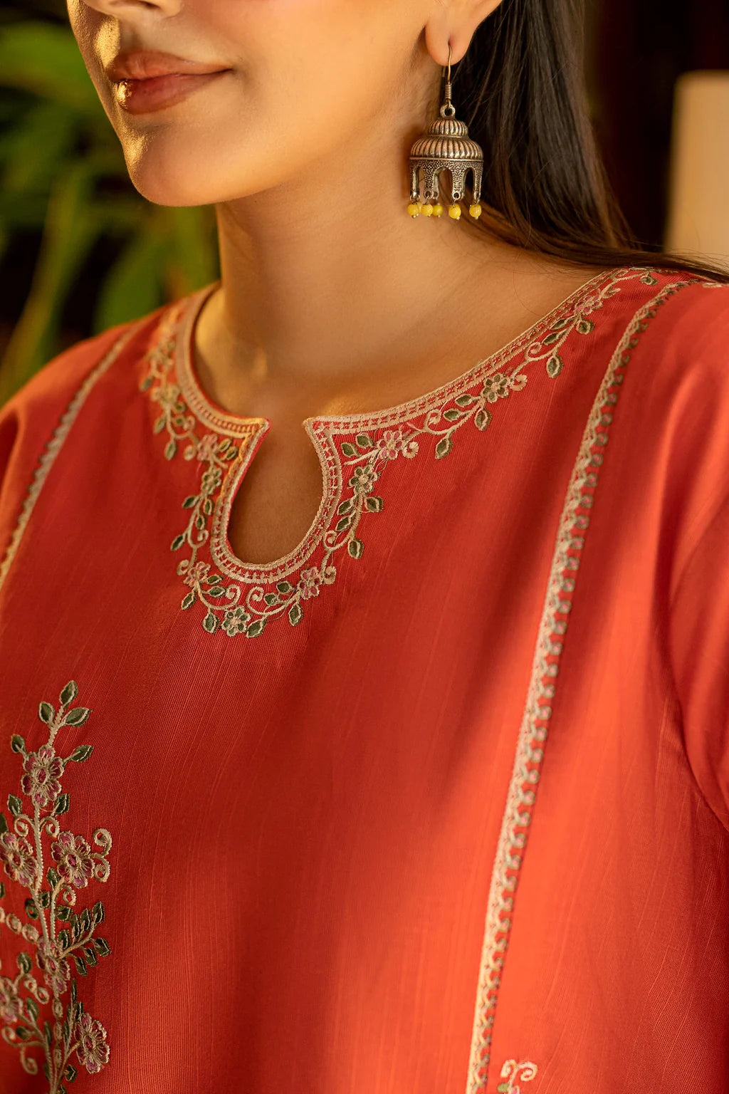 URGE-2PC DHANAK EMBROIDERED SHIRT AND EMBROIDRED SLEEVES-BIC-130