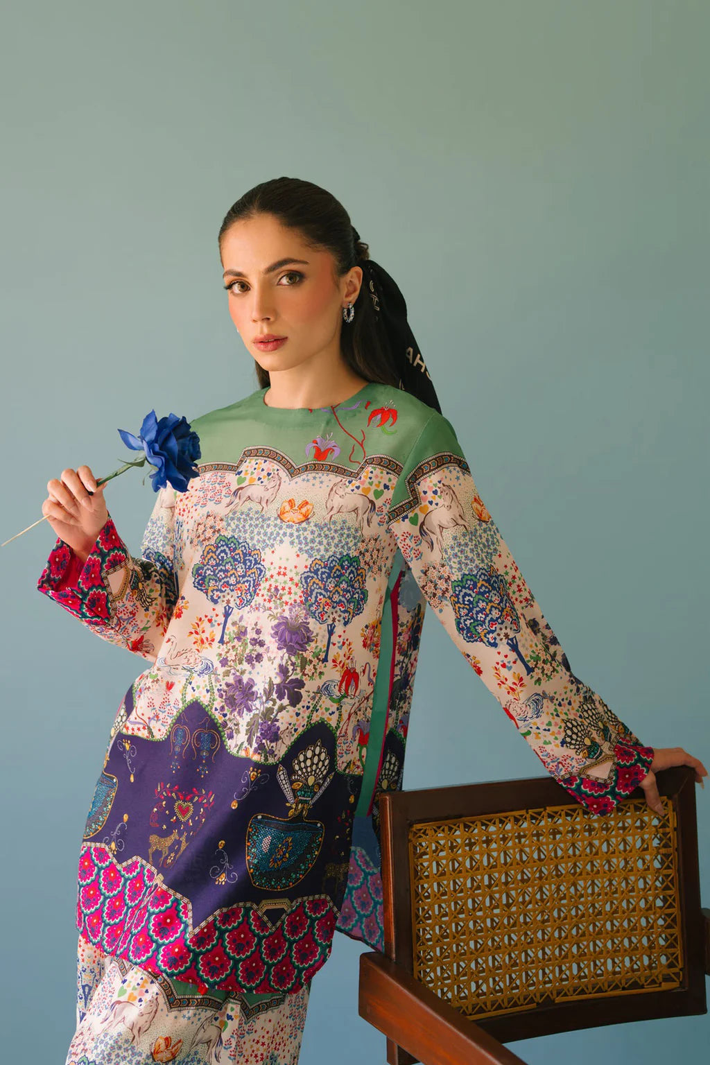 2PC SHAMOZE SILK PRINTED SHIRT & SHAMOZE SILK PRINTED TROUSER-BIC-2005