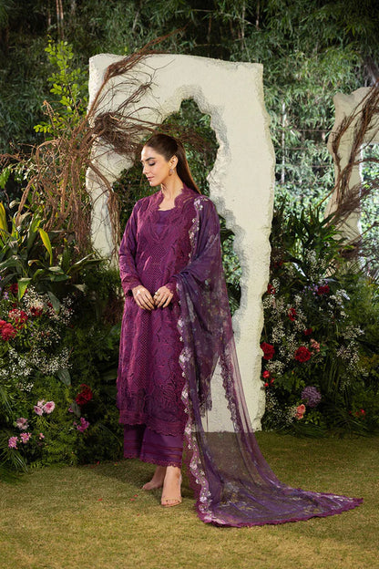 SOBIA NAZIR-3PC DHANAK CHIKAN EMBROIDERED SHIRT WITH COURTRAI PRINTED SHAWL AND TROUSER BIC-4097