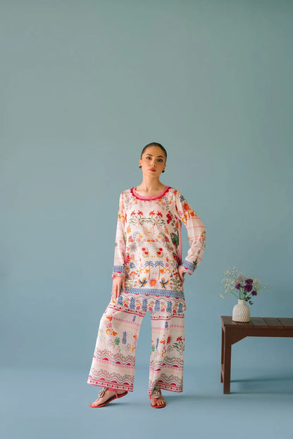 2PC SHAMOZE SILK PRINTED SHIRT & SHAMOZE SILK PRINTED TROUSER-BIC-2006